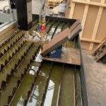 Gebrannte Stahlplatte mit angeschnittener Fase